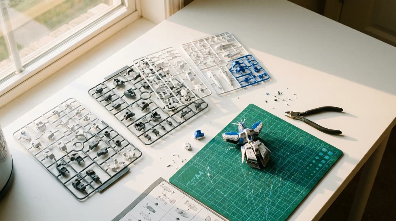 Gunpla Grades Explained: HG vs RG vs MG vs PG, and Where to Start — illustration