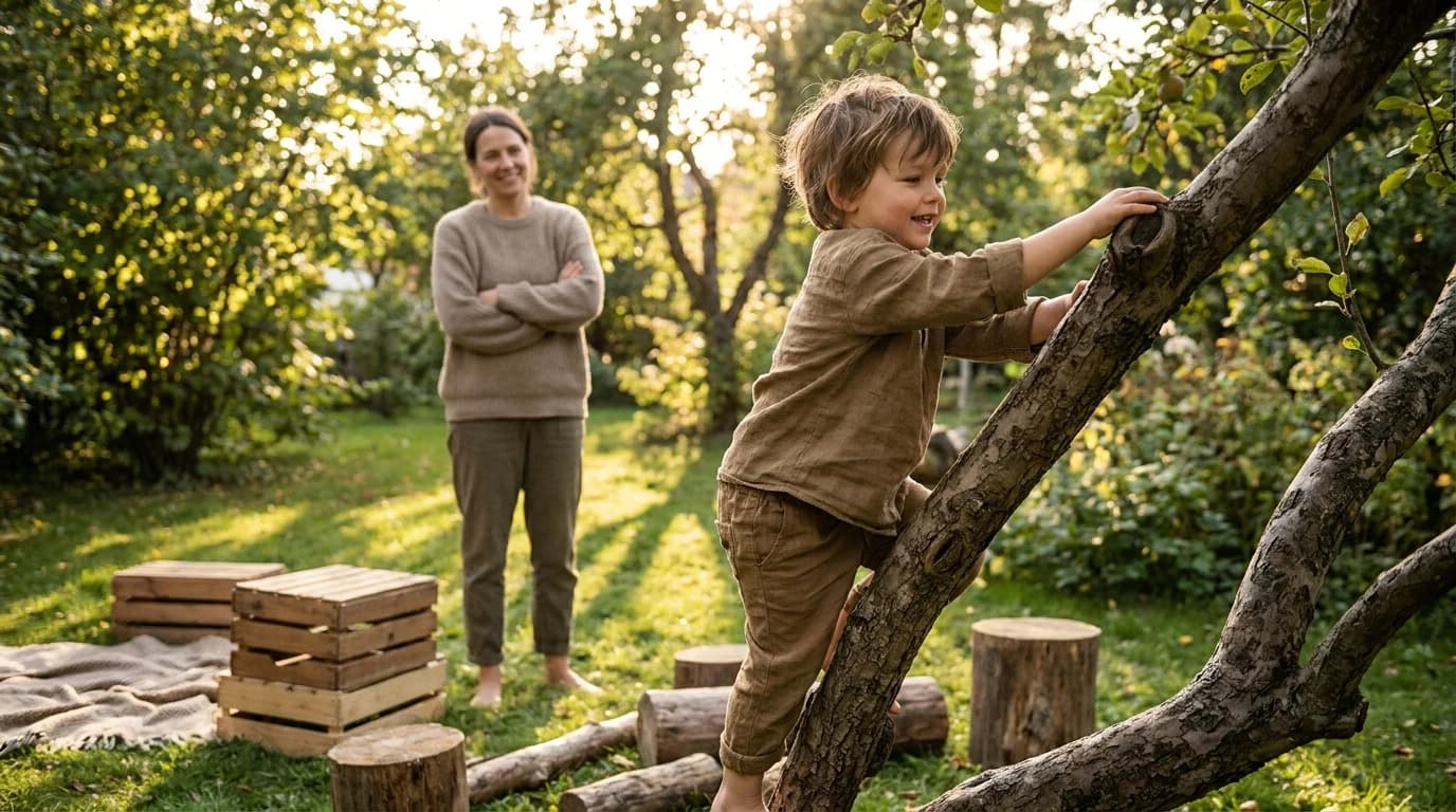 Risky Outdoor Play: Why a Little Danger Helps Kids — illustration