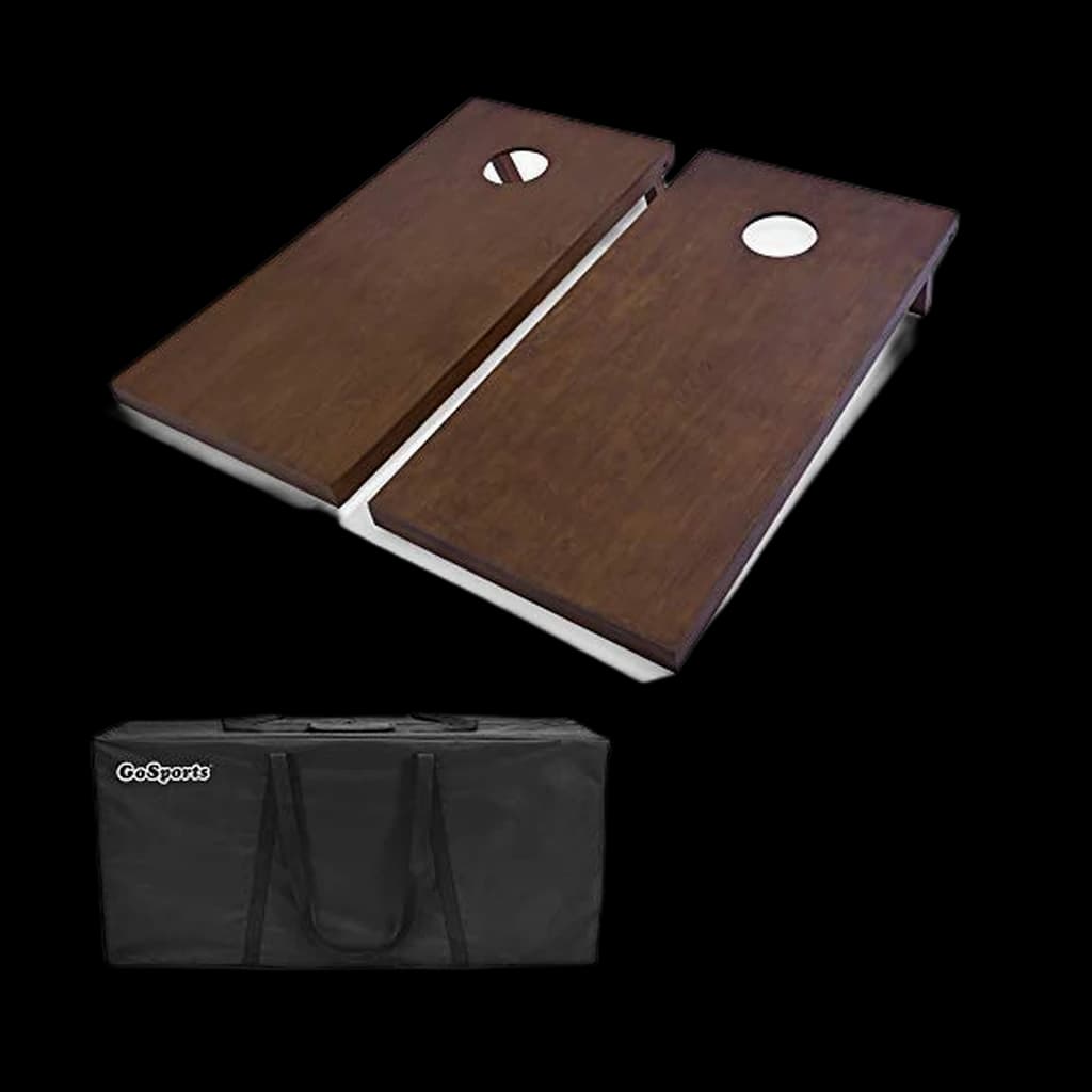 GoSports 4 ft x 2 ft Regulation Wooden Cornhole Set (with 8 Bags + Case)