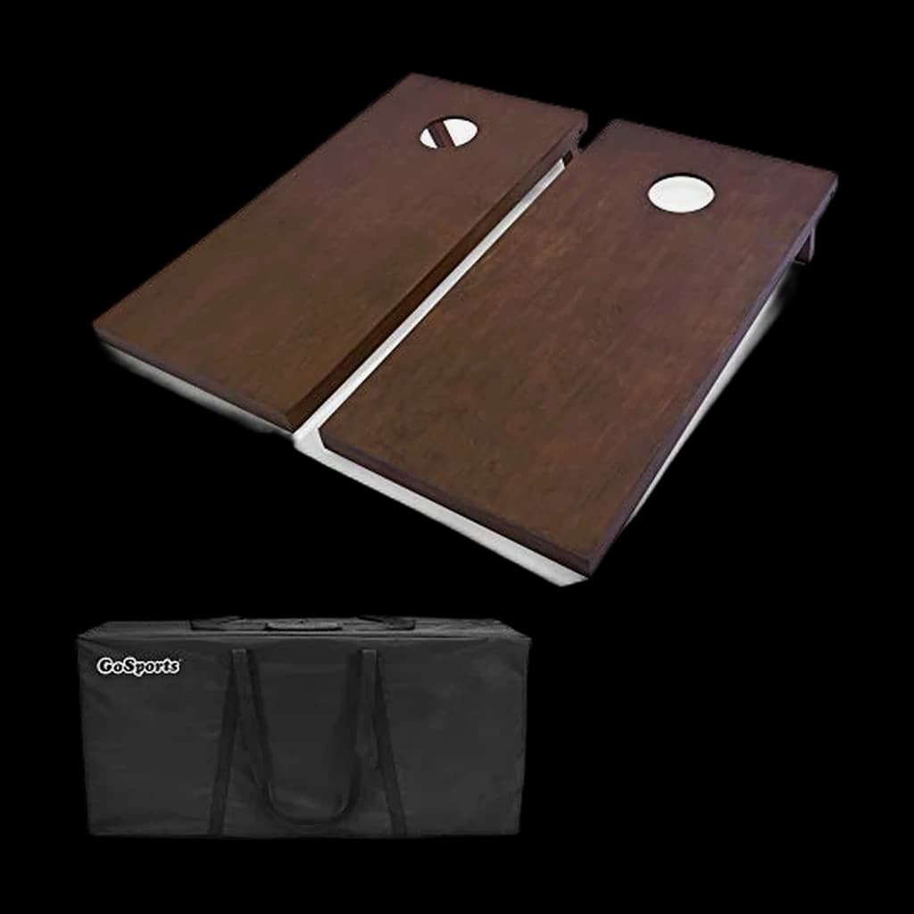 GoSports 4 ft x 2 ft Regulation Wooden Cornhole Set (with 8 Bags + Case)