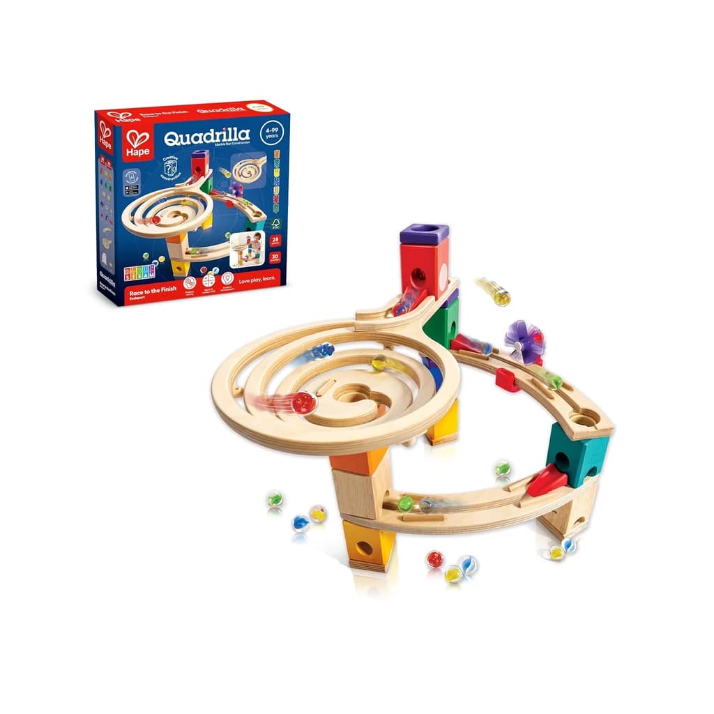 Hape Quadrilla Race to Finish Wooden Marble Run