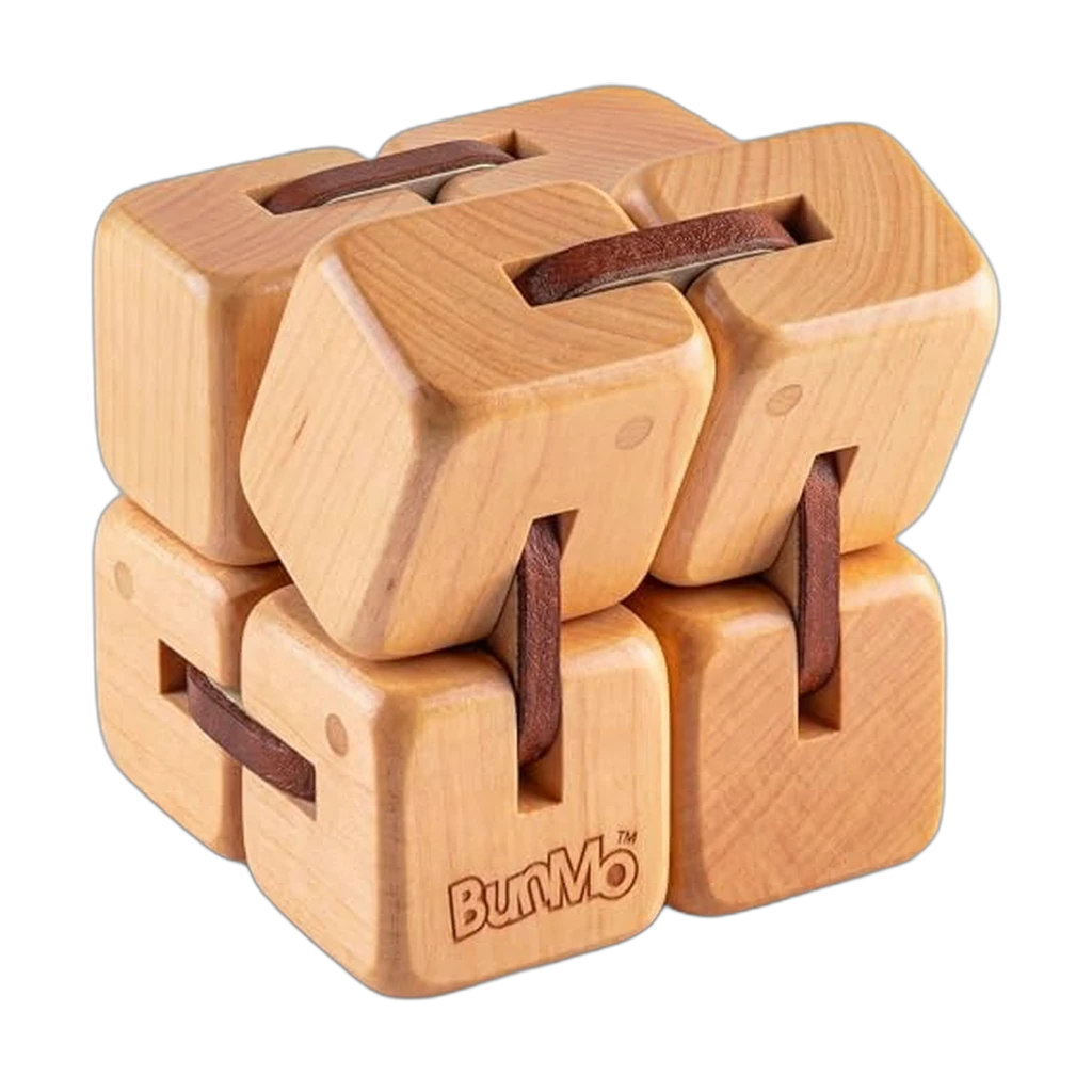 BunMo Wooden Infinity Cube Fidget Toy