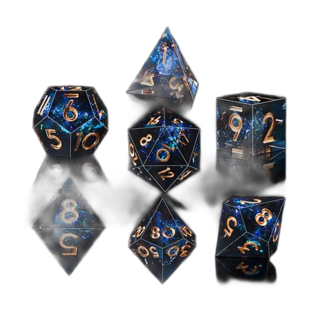DND Dice Set with Sharp Edge Resin (7-Die)
