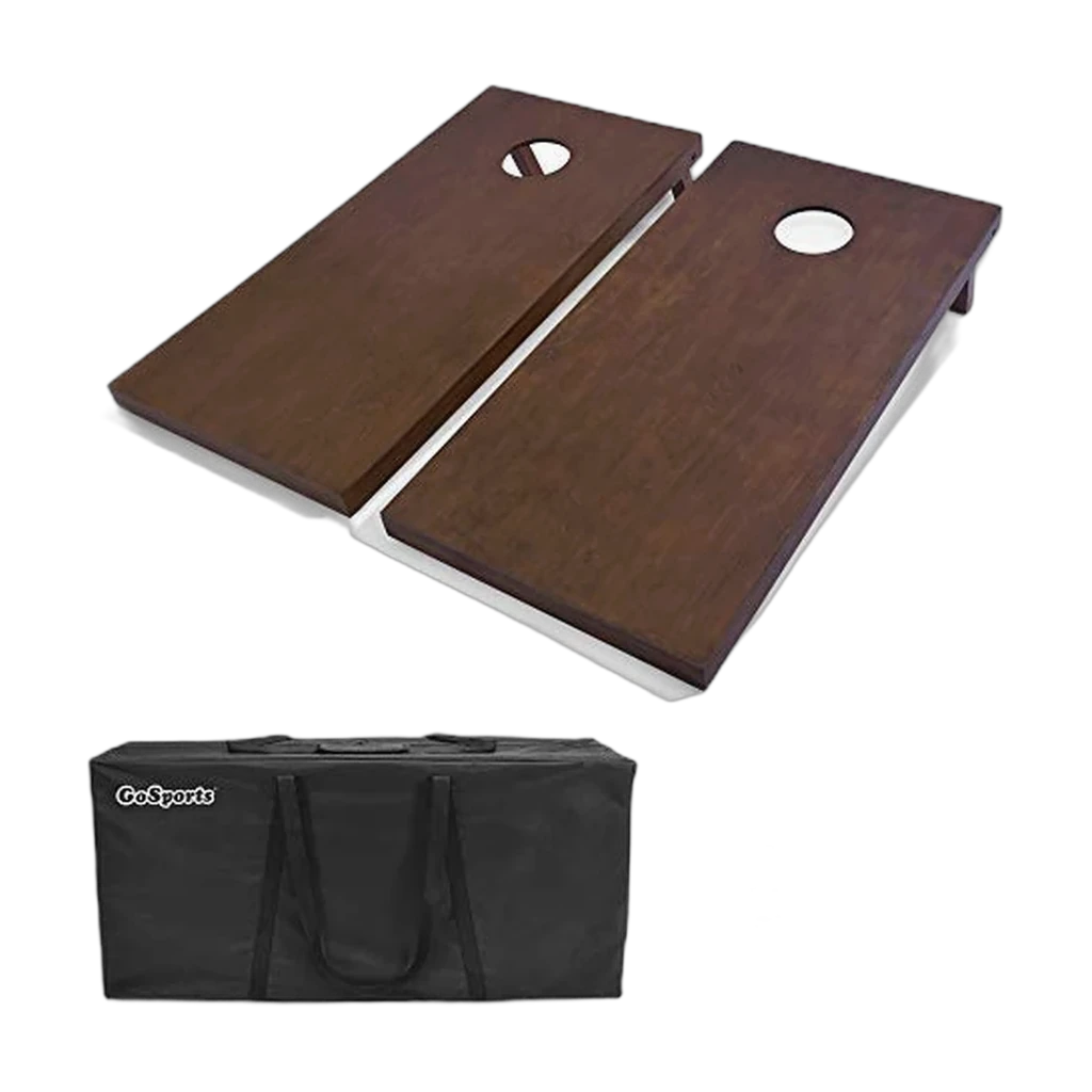GoSports 4 ft x 2 ft Regulation Wooden Cornhole Set (with 8 Bags + Case)