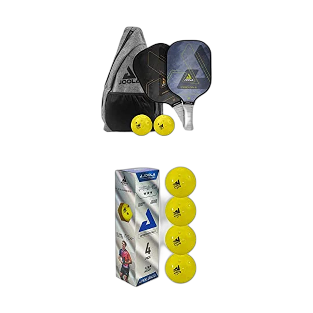 JOOLA Essentials Pickleball Paddles Set (2 Paddles + 4 Balls + Bag)
