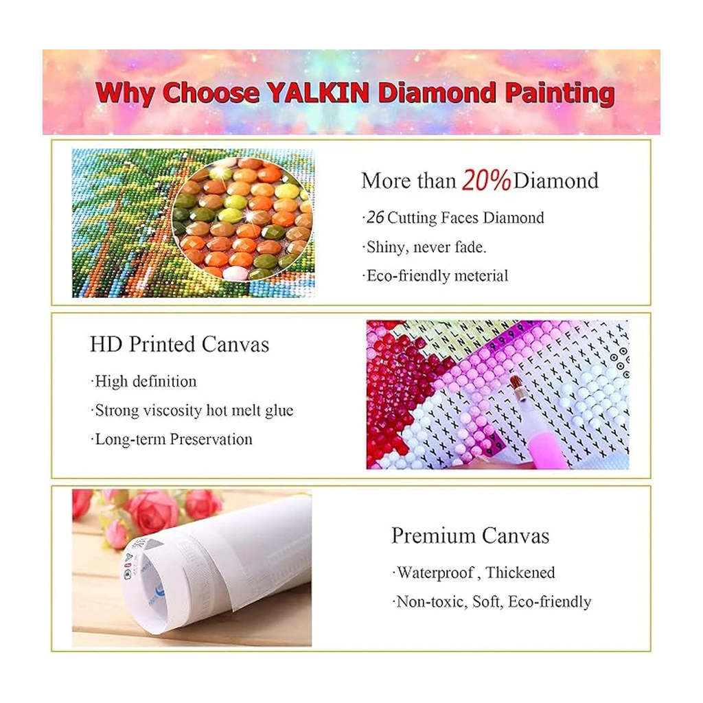 YALKIN Large 5D Diamond Painting Kit (Full Drill)